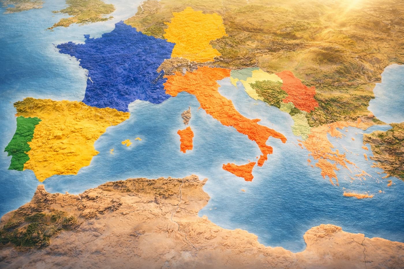 Map of Inguestor's focus markets in Southern Europe