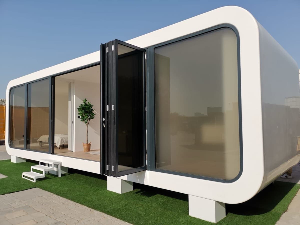 Modular unit placed on site in nature