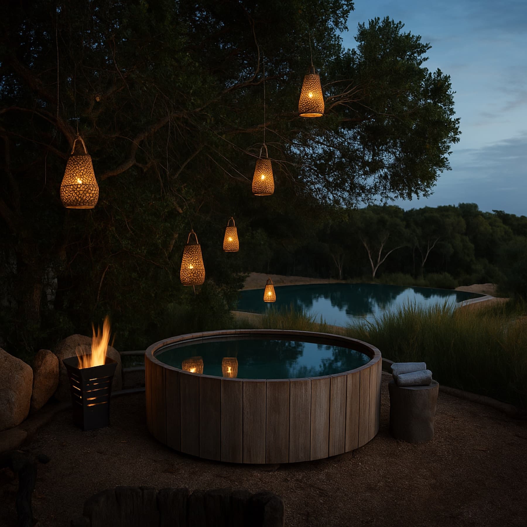 Sauna, plunge pool, and forest shower at Sankofa Nature Resort